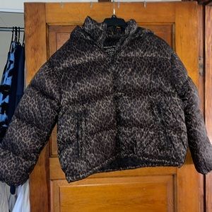 American Eagle Cheetah Print Puffer Coat NWT